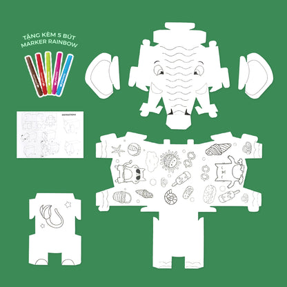 Đồ Chơi Trẻ Em: Bộ DIY Lắp Ráp Mô Hình 3D The Jungle Titan CLEVERHIPPO CJP05-ELE
