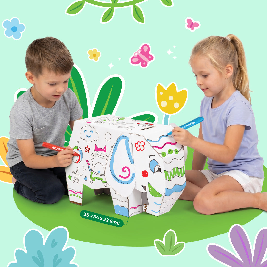 Đồ Chơi Trẻ Em: Bộ DIY Lắp Ráp Mô Hình 3D The Jungle Titan CLEVERHIPPO CJP05-ELE