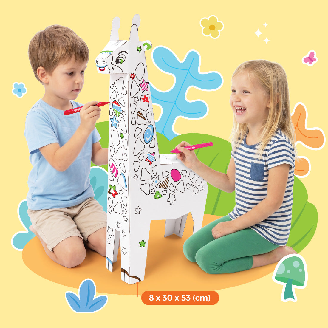 Đồ Chơi Trẻ Em: Bộ DIY Lắp Ráp Mô Hình 3D The Safari Giraffe CLEVERHIPPO CJP04-GIRAF