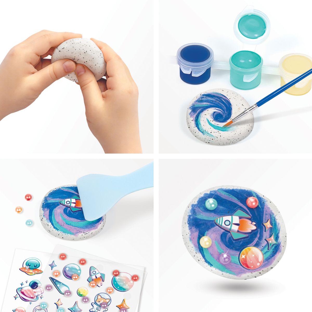 Bộ DIY Trang Trí, Tô Màu Đá Đất Sét Tự Khô Cosmic Creations 3C4G 3C4G1744