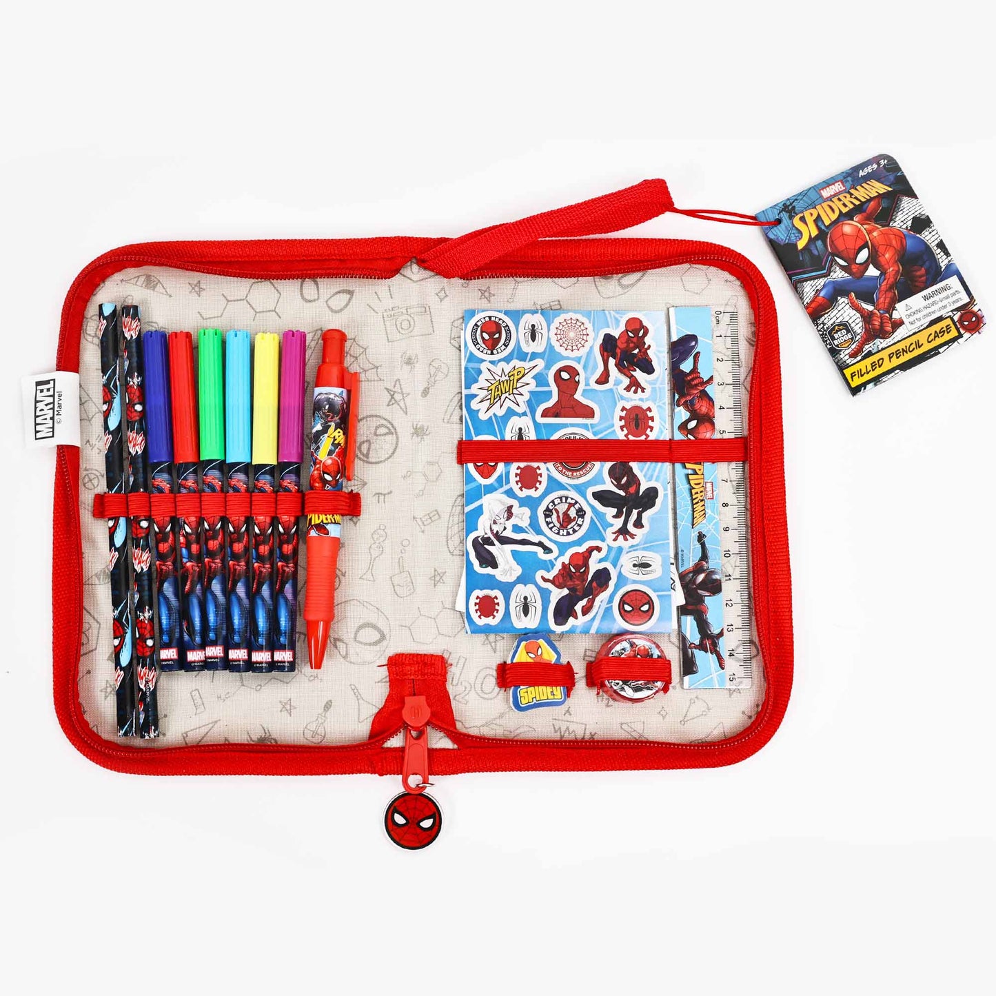 Bộ Đồ Dùng Học Tập Kèm Bút Màu Spider Man RED RIDGE 100891
