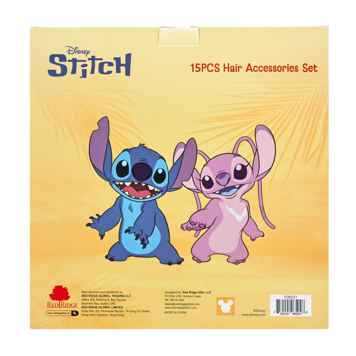 Bộ Phụ Kiện Lược, Kẹp, Cột Tóc Stitch RED RIDGE 106031