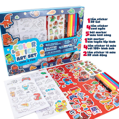 Bộ Sticker Trang Trí Và Bút Marker - Cool & Fun CLEVERHIPPO SS04
