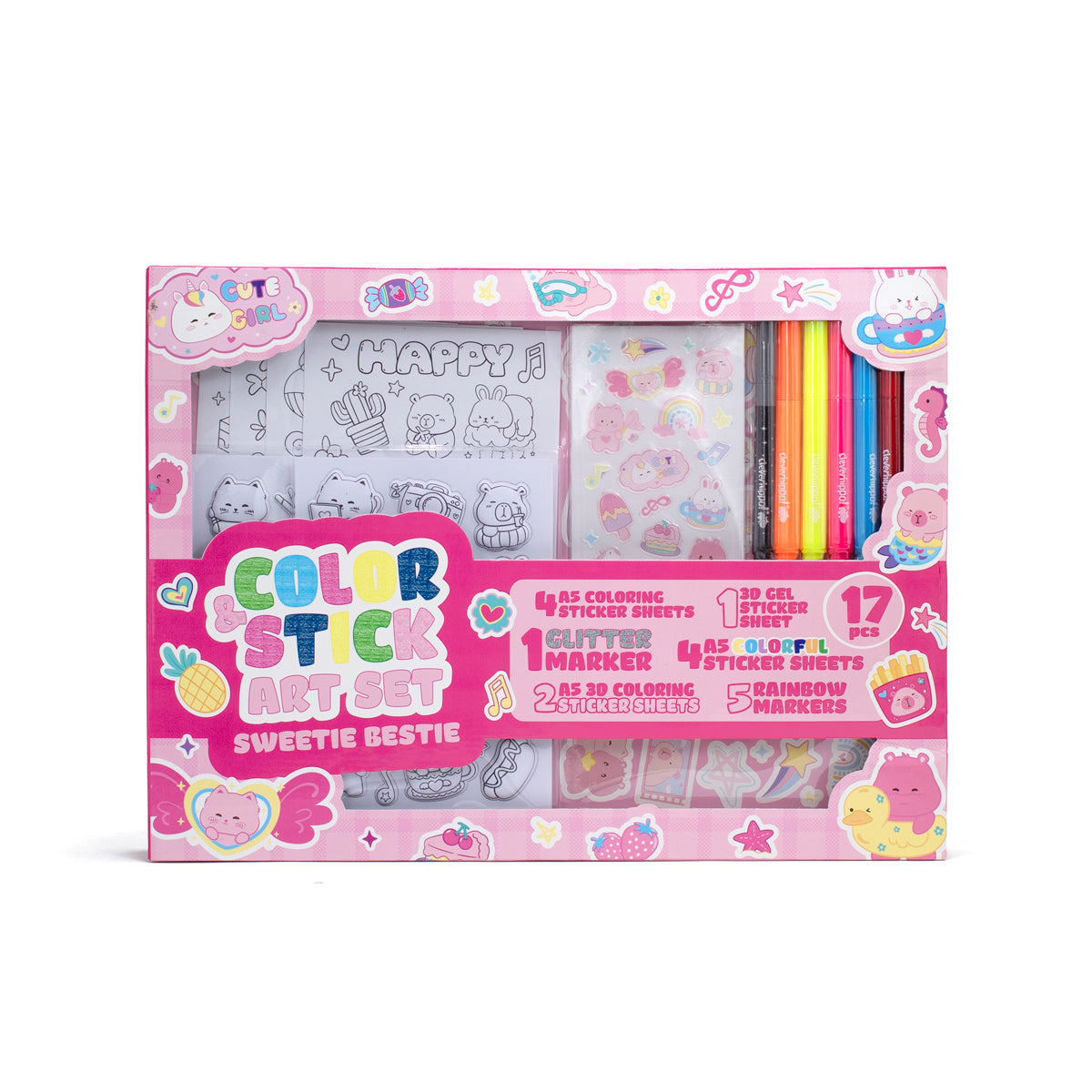 Bộ Sticker Trang Trí Và Bút Marker - Sweetie Bestie CLEVERHIPPO SS03