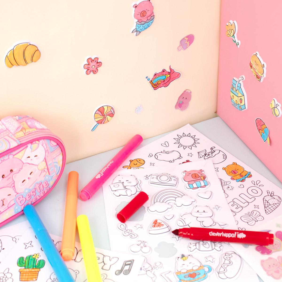 Bộ Sticker Trang Trí Và Bút Marker - Sweetie Bestie CLEVERHIPPO SS03