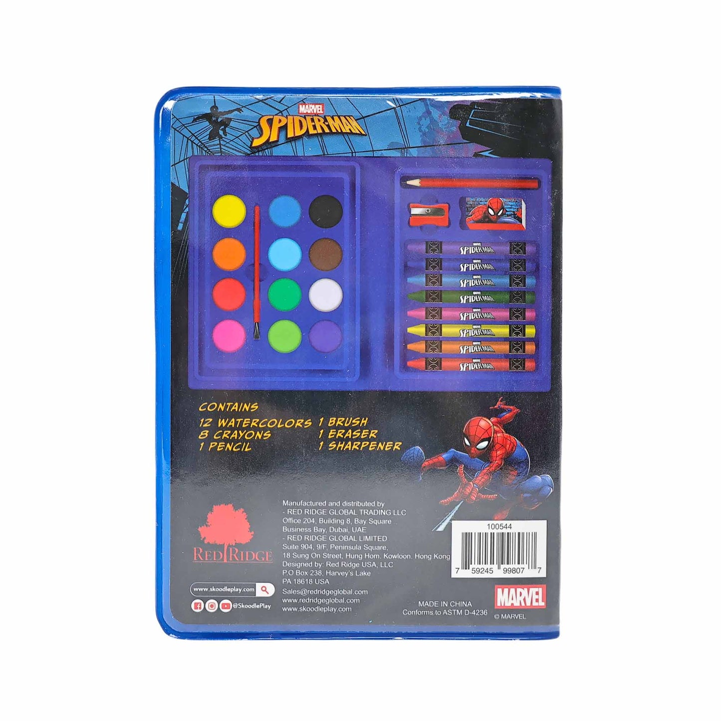 Bộ Tô Màu Art Kit 24 Món Spider Man RED RIDGE 100544