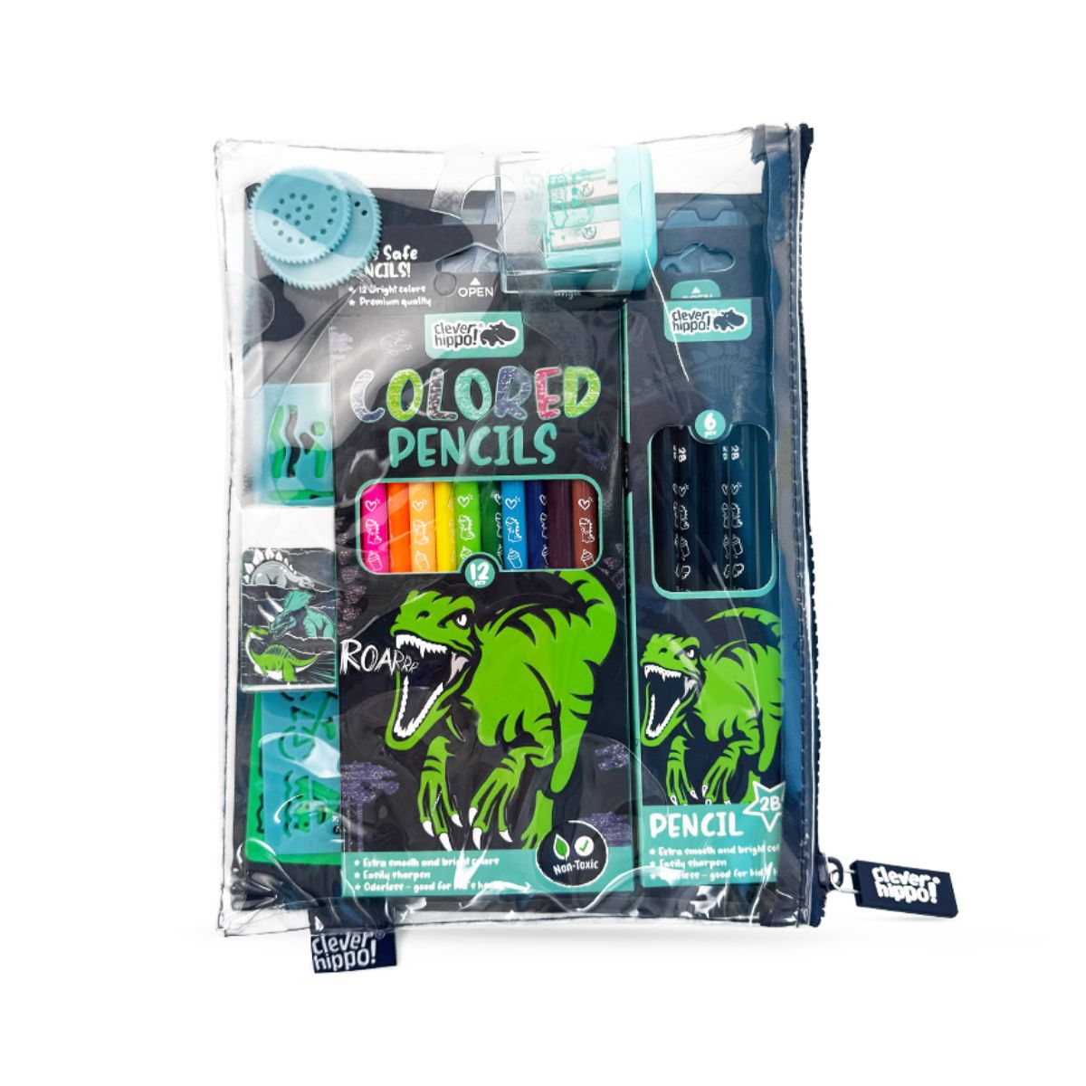 Bộ Văn Phòng Phẩm Dino Warriors CLEVERHIPPO STA02