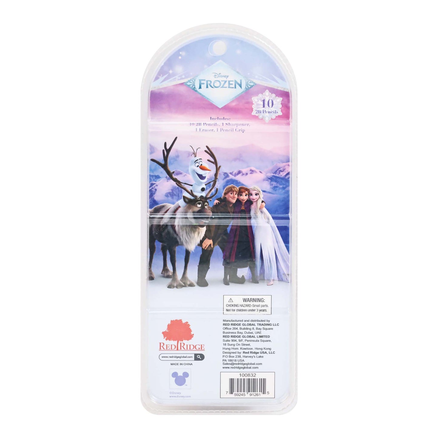 Combo 10 Bút Chì 2B Kèm Gôm, Gọt Disney Frozen RED RIDGE 100832
