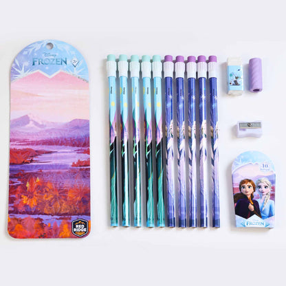 Combo 10 Bút Chì 2B Kèm Gôm, Gọt Disney Frozen RED RIDGE 100832