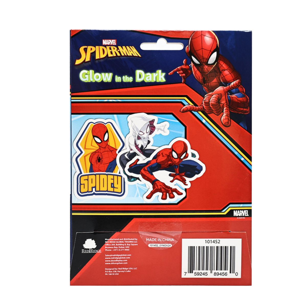 Hình Dán Phát Sáng Trong Bóng Tối Spider Man RED RIDGE 101452