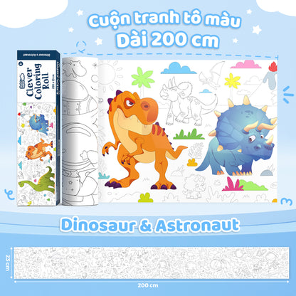Sách Tô Màu Dạng Cuộn Dinosaur & Astronaut CLEVERHIPPO CR02