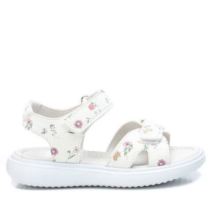 Giày Sandals Kids PU Floral Trắng S30