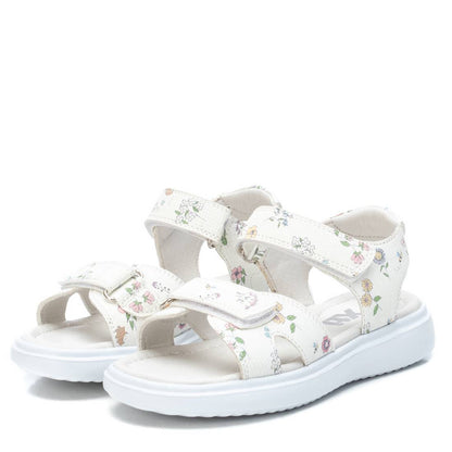 Kids Sandals PU Floral White S30