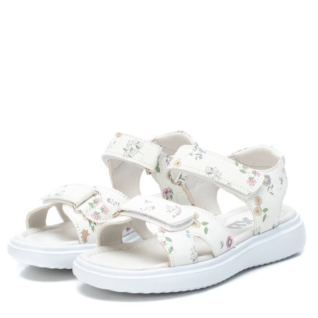 Kids Sandals PU Floral White S32