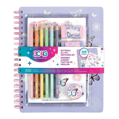 Notebook and colored pencil set - Butterfly 3C4G 12025