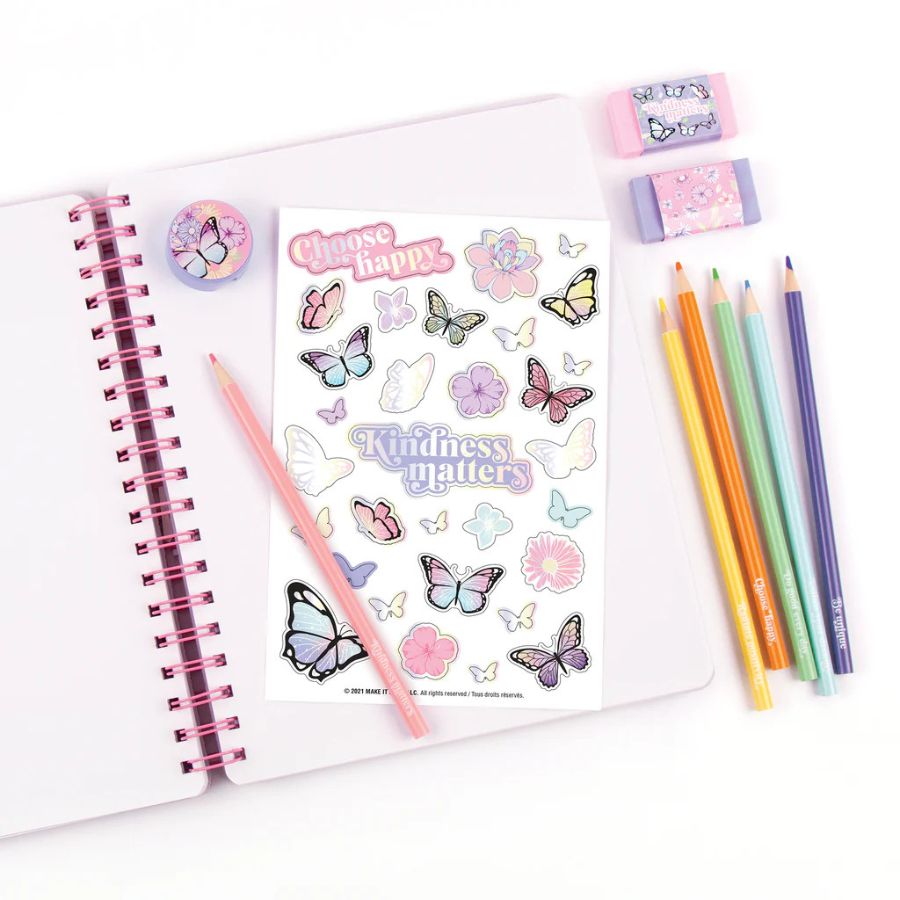 Notebook and colored pencil set - Butterfly 3C4G 12025