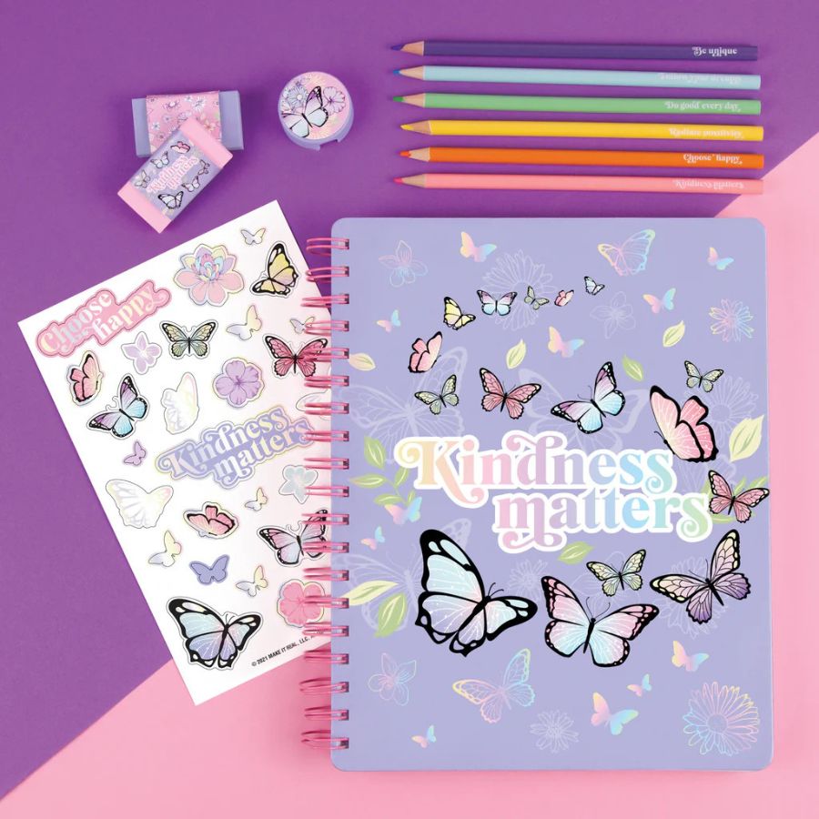 Notebook and colored pencil set - Butterfly 3C4G 12025