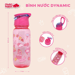 Bình nước nhựa Rainbow Unicorn Hồng CLEVER HIPPO WB01