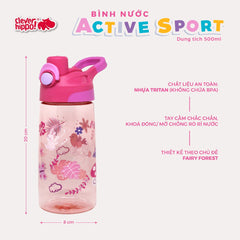 Bình nước TRITAN Fairy Forest NUDE CLEVER HIPPO WB02