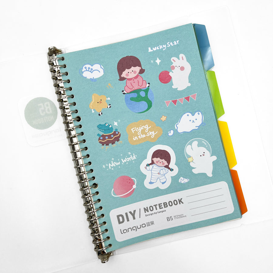 Languo- Girl &amp; Rabbit PP plastic cover notebook