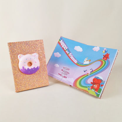 Stationery set - Glittery Donut Pink