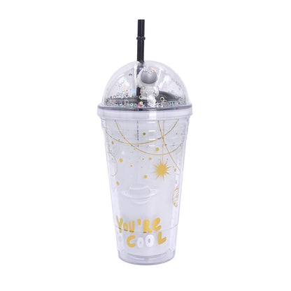 Clever Cup - Ly nhựa Astronaut Galaxy Trắng