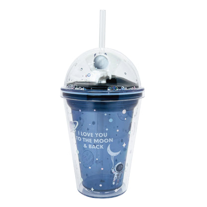 Ly nhựa Clever Cup Astronaut Galaxy Xanh CLEVERHIPPO PCUP05