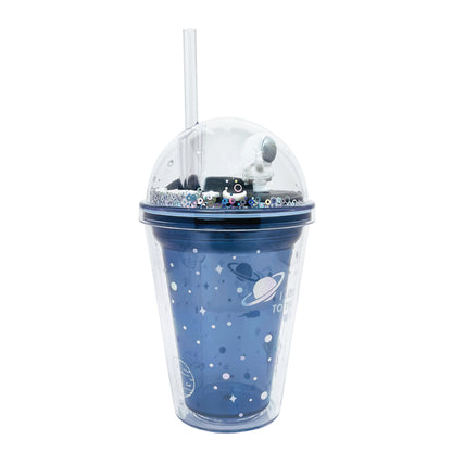 Ly nhựa Clever Cup Astronaut Galaxy Xanh CLEVERHIPPO PCUP05