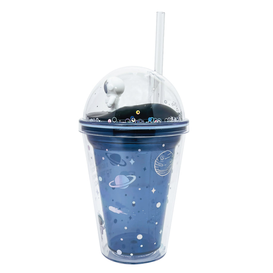 Ly nhựa Clever Cup Astronaut Galaxy Xanh CLEVERHIPPO PCUP05