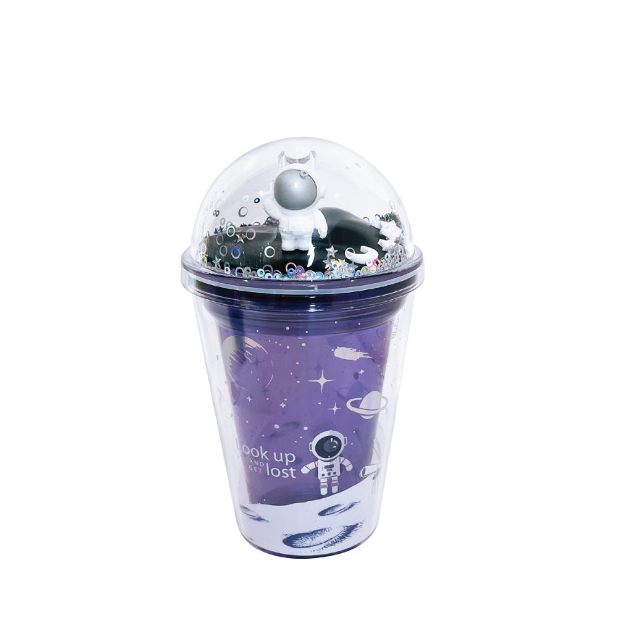 Ly nhựa Clever Cup Astronaut Galaxy Tím CLEVERHIPPO PCUP05