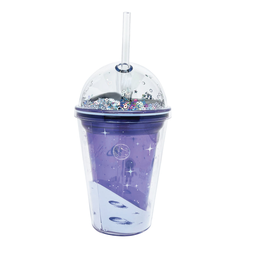 Ly nhựa Clever Cup Astronaut Galaxy Tím CLEVERHIPPO PCUP05