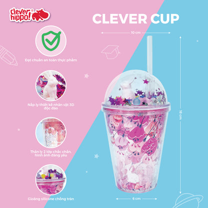 Plastic cup Clever Cup Fairy Forest Pink CLEVERHIPPO PCUP06