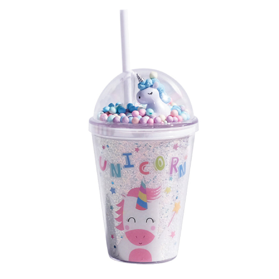 Ly nhựa Clever Cup Rainbow Unicorn Xanh CLEVERHIPPO PCUP08