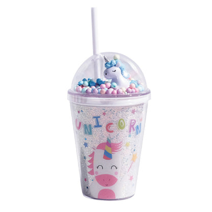 Clever Cup Rainbow Unicorn Green Plastic Cup CLEVERHIPPO PCUP08