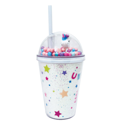 Clever Cup Rainbow Unicorn Green Plastic Cup CLEVERHIPPO PCUP08