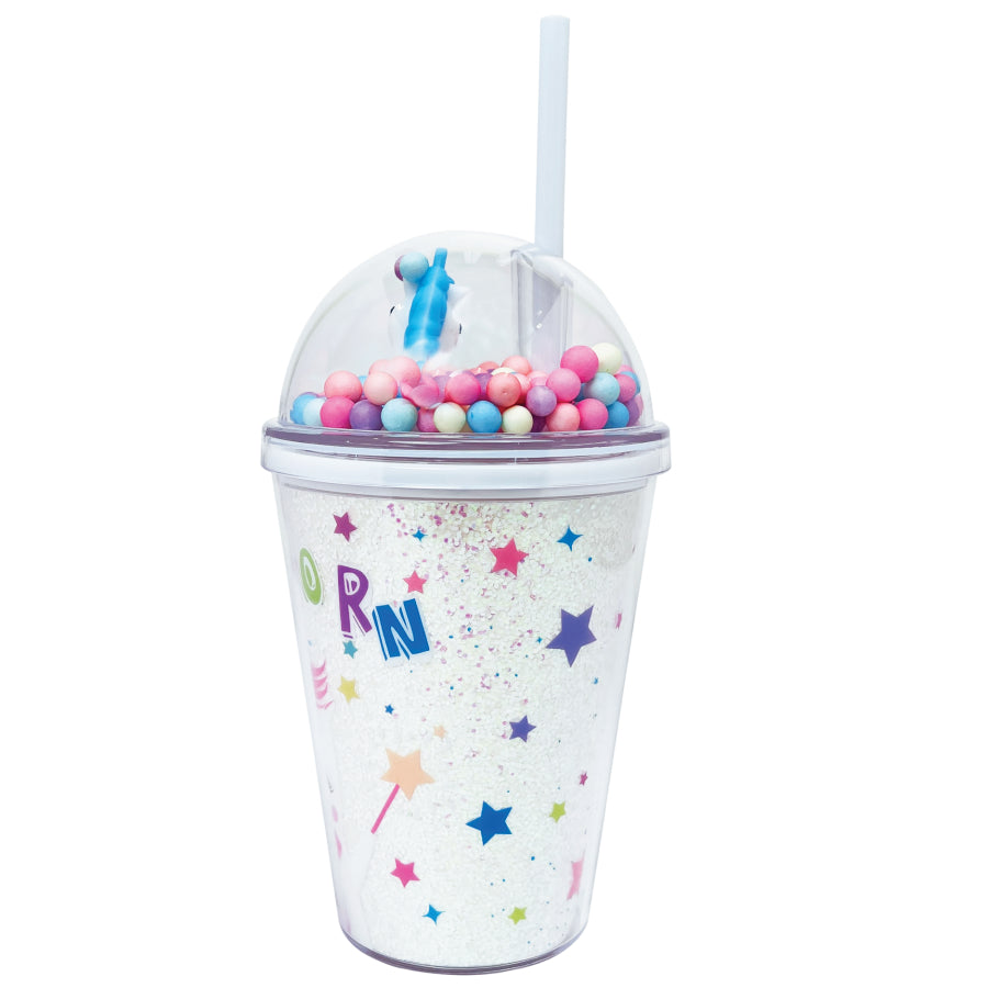 Clever Cup Rainbow Unicorn Green Plastic Cup CLEVERHIPPO PCUP08