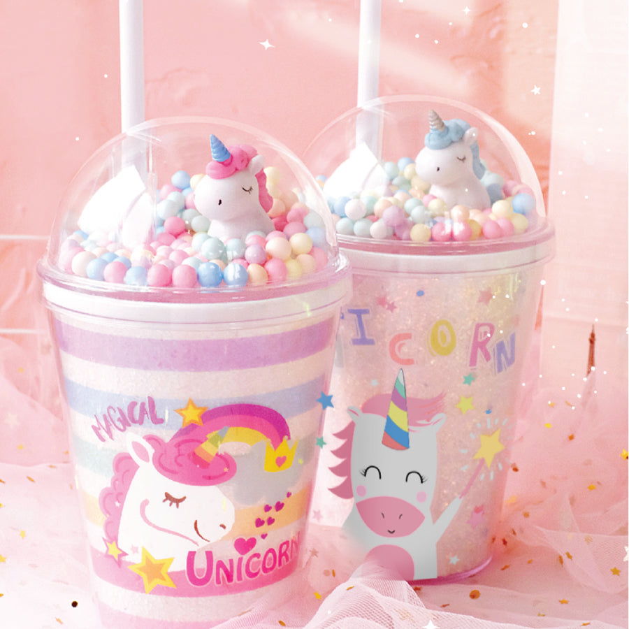 Clever Cup Rainbow Unicorn Green Plastic Cup CLEVERHIPPO PCUP08