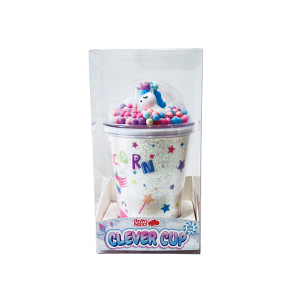 Ly nhựa Clever Cup Rainbow Unicorn Xanh CLEVERHIPPO PCUP08