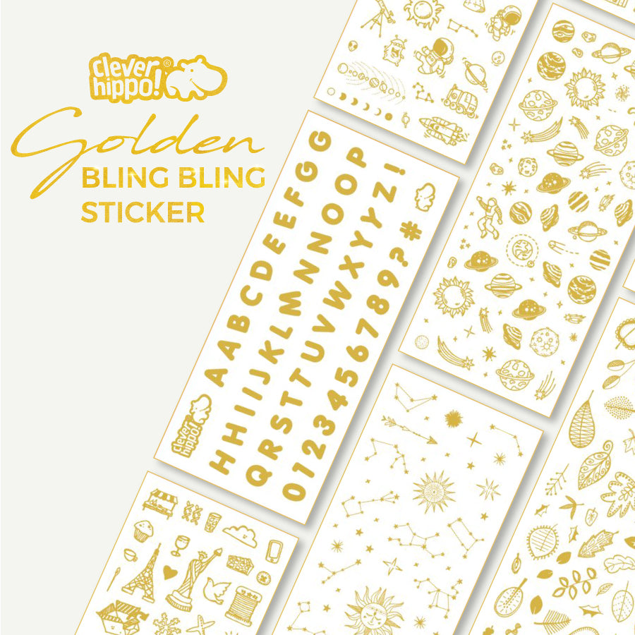 Golden Sparkling Golden Sticker Set