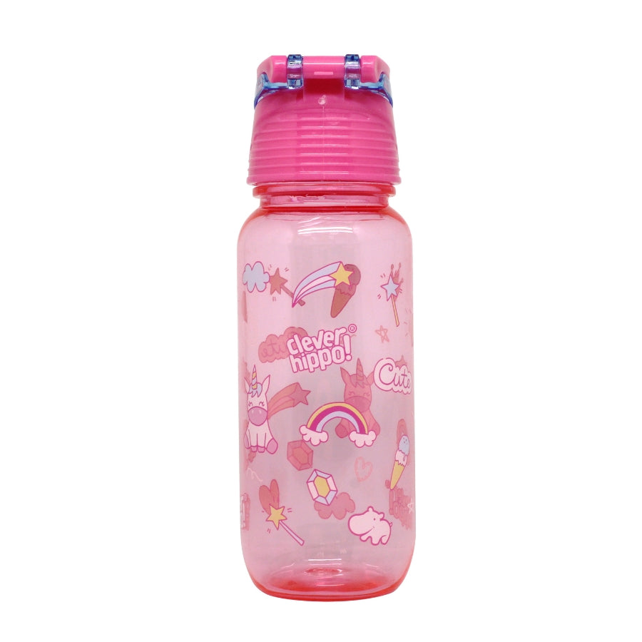 Rainbow Unicorn plastic water bottle CLEVERHIPPO WB01