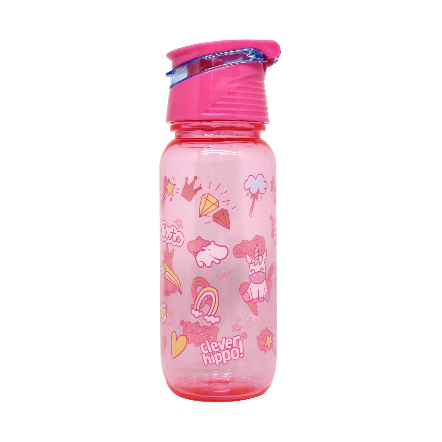 Rainbow Unicorn plastic water bottle CLEVERHIPPO WB01